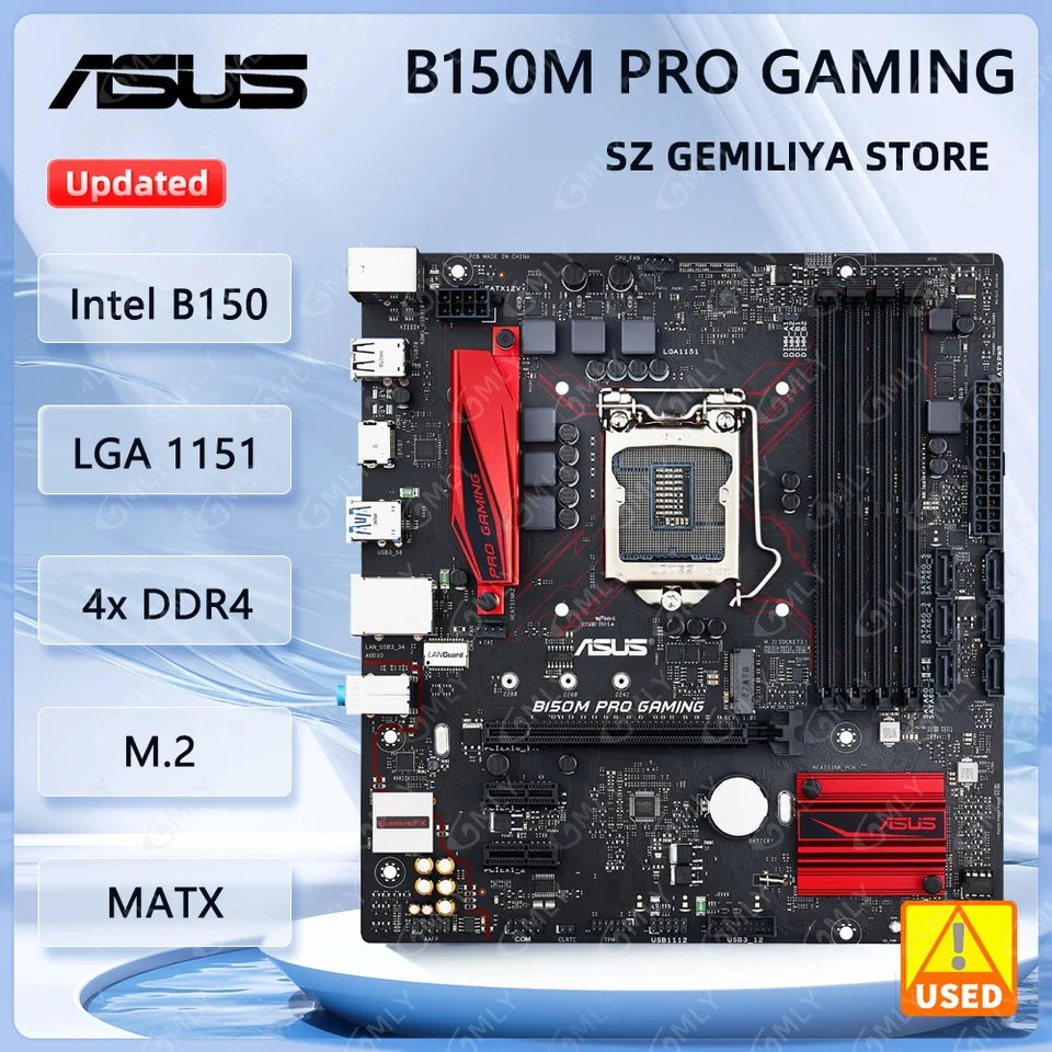 ASUS ROG STRIX B150 PRO GAMING Placa-mãe suporte Core i3-7100 i5