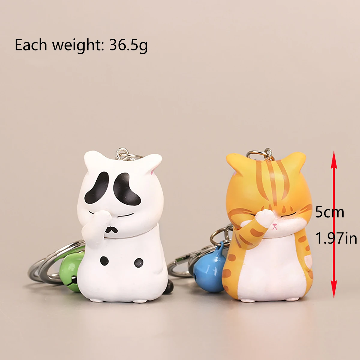 Cute Shy Cat Keychains Chubby Kitten Keyring Trinket Bag Ornament Animal Cat Pendant Keys Holder Purse Bag Accessories DIY Gifts image 6
