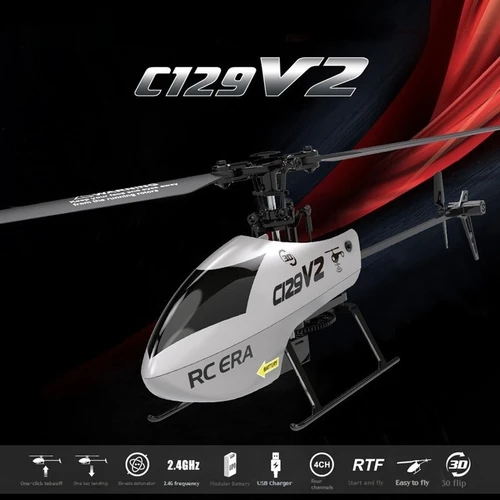 Rc 헬리콥터 4 채널 모델, C129v2 헬리콥터, 단일 프로펠러 에일러론 기압 스턴트 리모컨 비행기, 소년 장난감  Best5