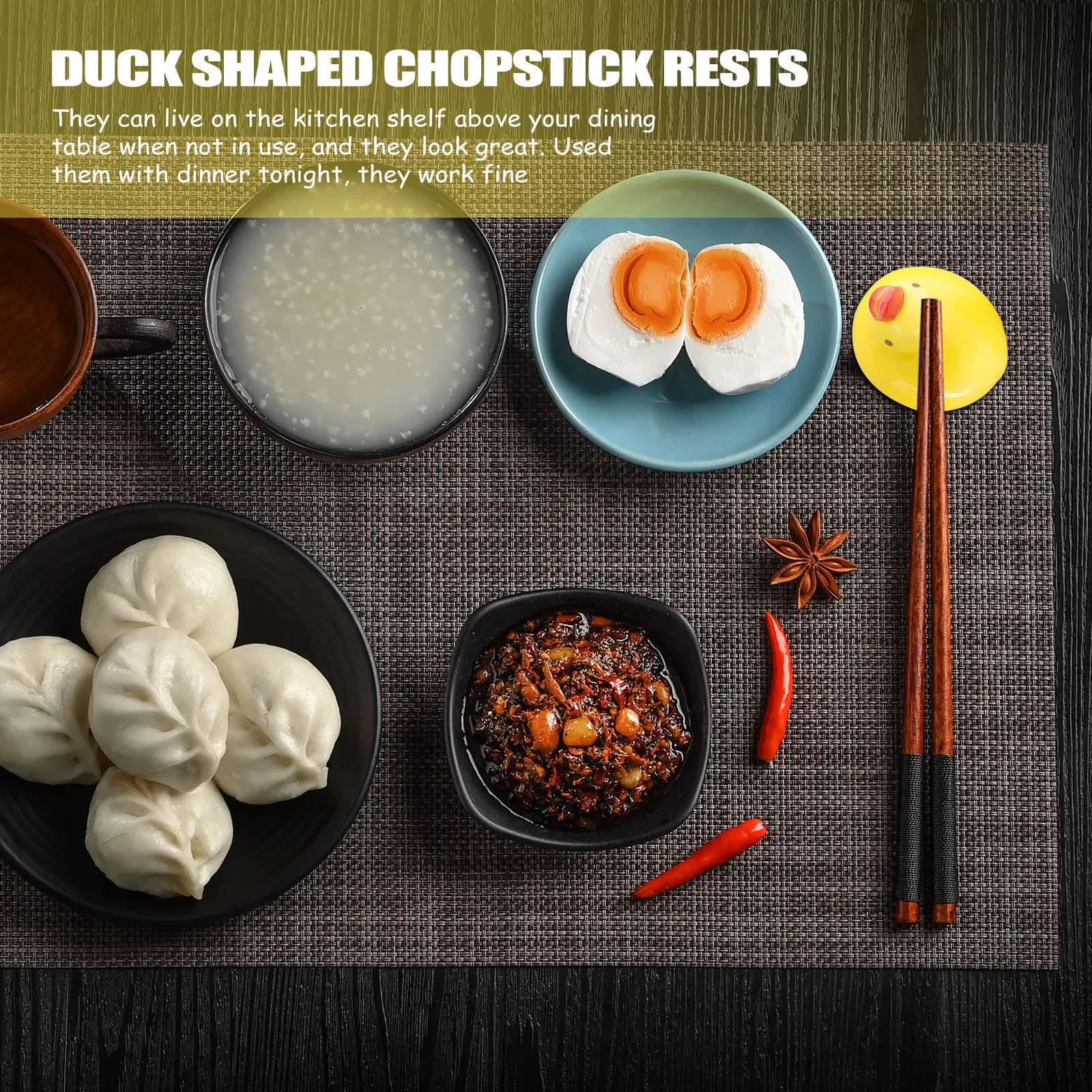 

6Pcs Cute Duck-Shaped Ceramic Chopstick Holders for Kitchen Tableware Storage Smooth Safe Use Home Office Restaurant Decor