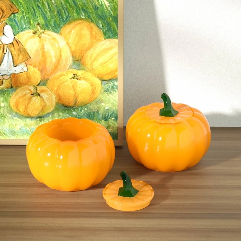 Stampi in resina per scatole Portagioie in silicone con zucca di Halloween con stampo per riporre il coperchio