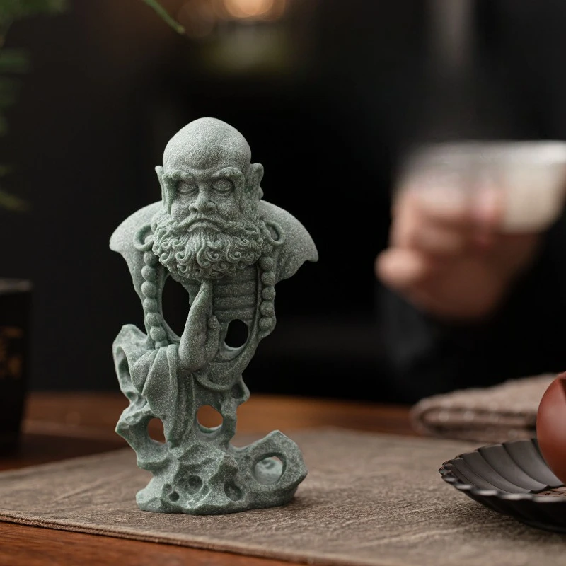 CZ retro Dharma patriarch line incense insert incense holder tea pet tea play ornament creative character  decoration