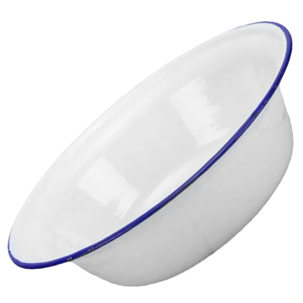 

Enamel Bowl Retro Kitchenware Porcelain Basin Vintage Soup Container Prep Bowls Mixing Salad Food Dishes Safe Material