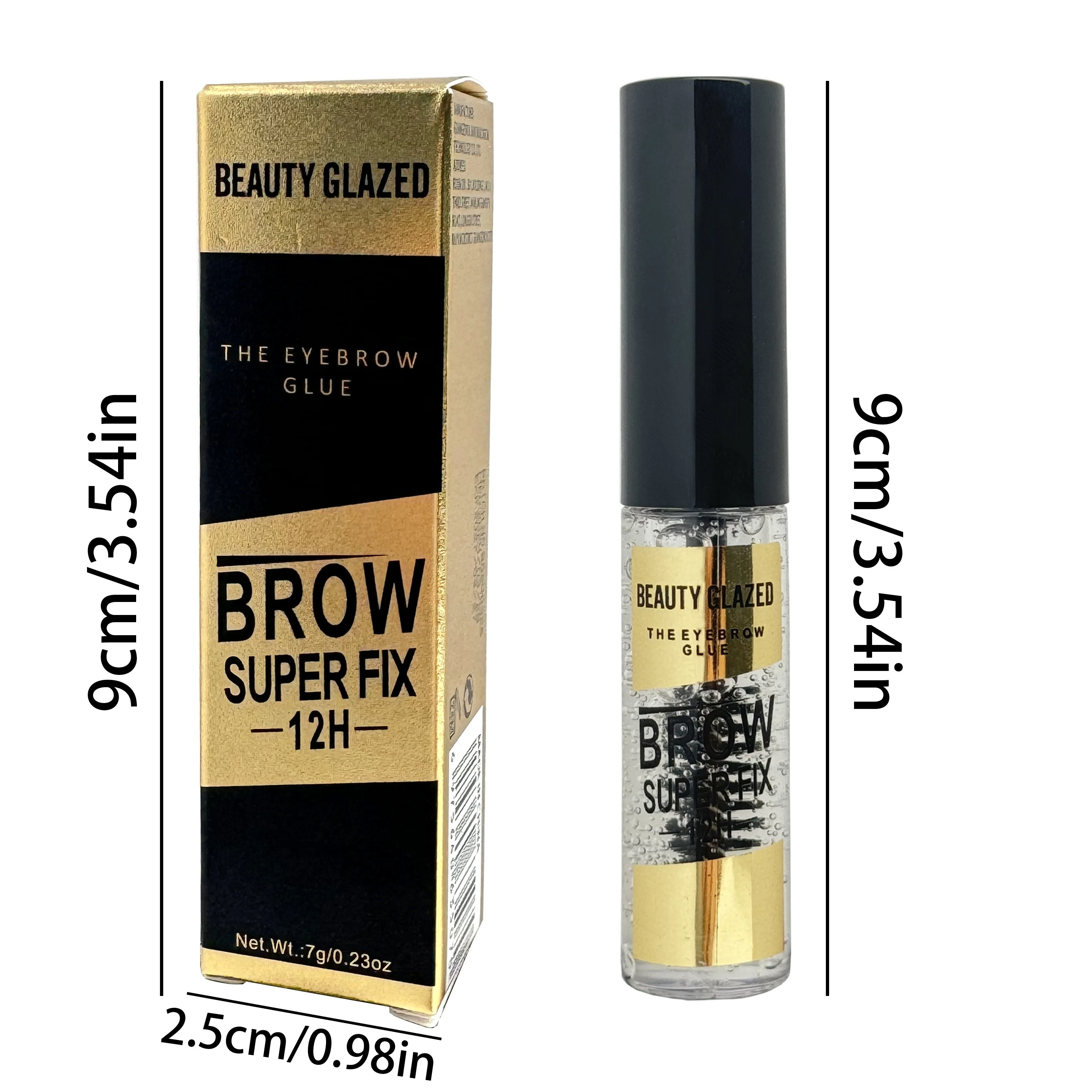 BEAUTY GLAZED Eyebrow Gel with Brush Quick-Drying LongLasting Waterproof Brow Styling Liquid for All Skin Types
