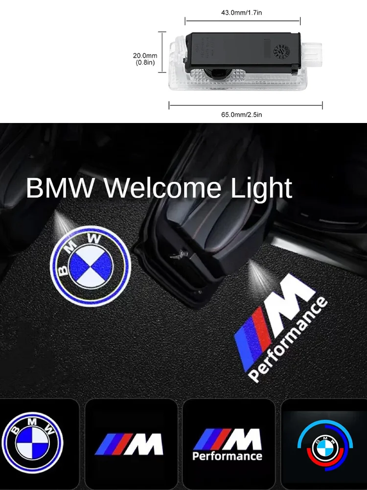 Projecteur LED avec logo de porte de voiture, 2 pièces, lumière de bienvenue pour Mini BMW M E90 E60 F18 E46 F30 F20 M2 M5 M3 E87 M4 X3 X5 X1, accessoires