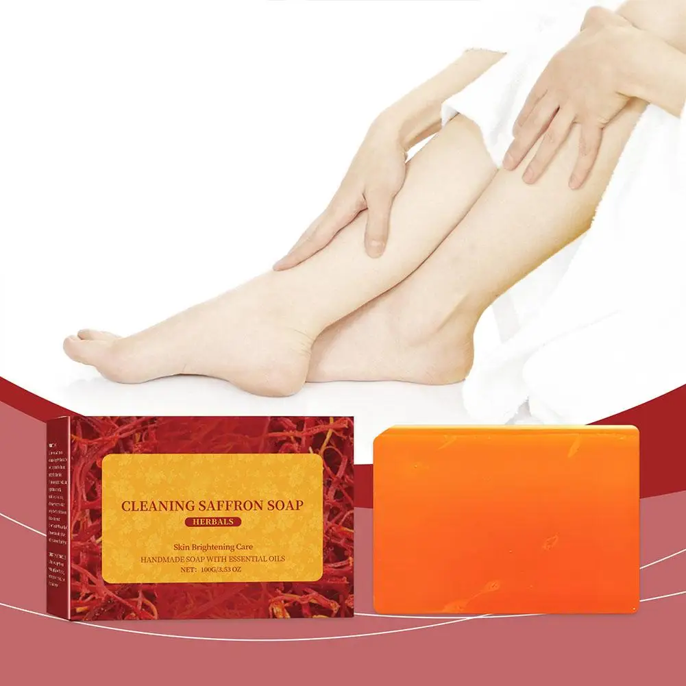 Sabonete Açafrão e Limão para Rosto e Corpo, Sabonete Natural Artesanal, Limpeza de Pele Suave, Fórmula, K5J9, 100g