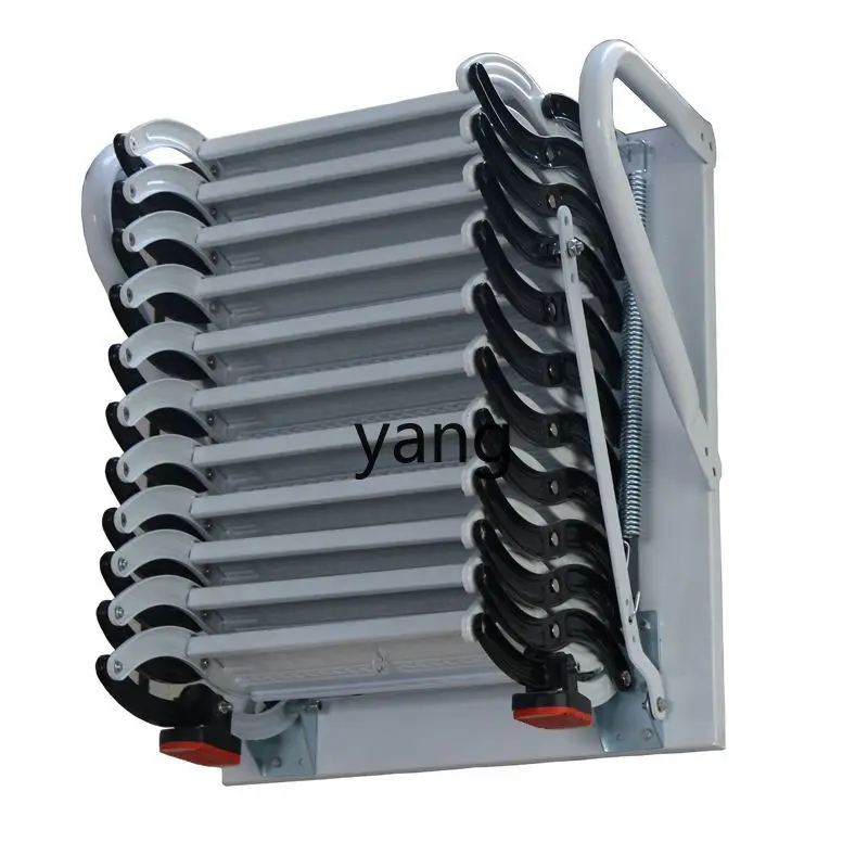 Ltt wall-mounted telescopic staircase duplex folding thickened indoor and outdoor fire ladder