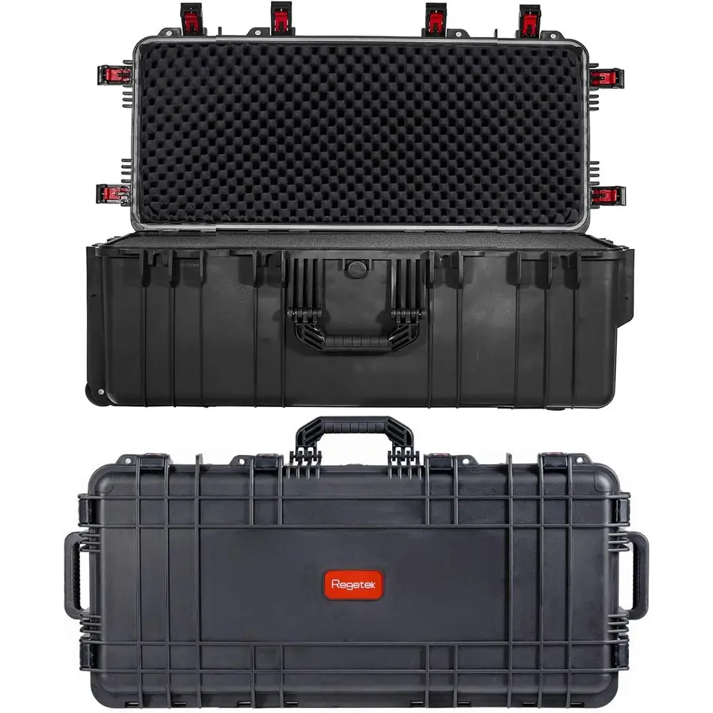 

Чехол на колесиках 36 x 17,5 x 13,5 дюймов, жесткий чехол для переноски оборудования с пенопластом/колесами/3 больших ручки для камеры, инструмента, защита от ударов, D