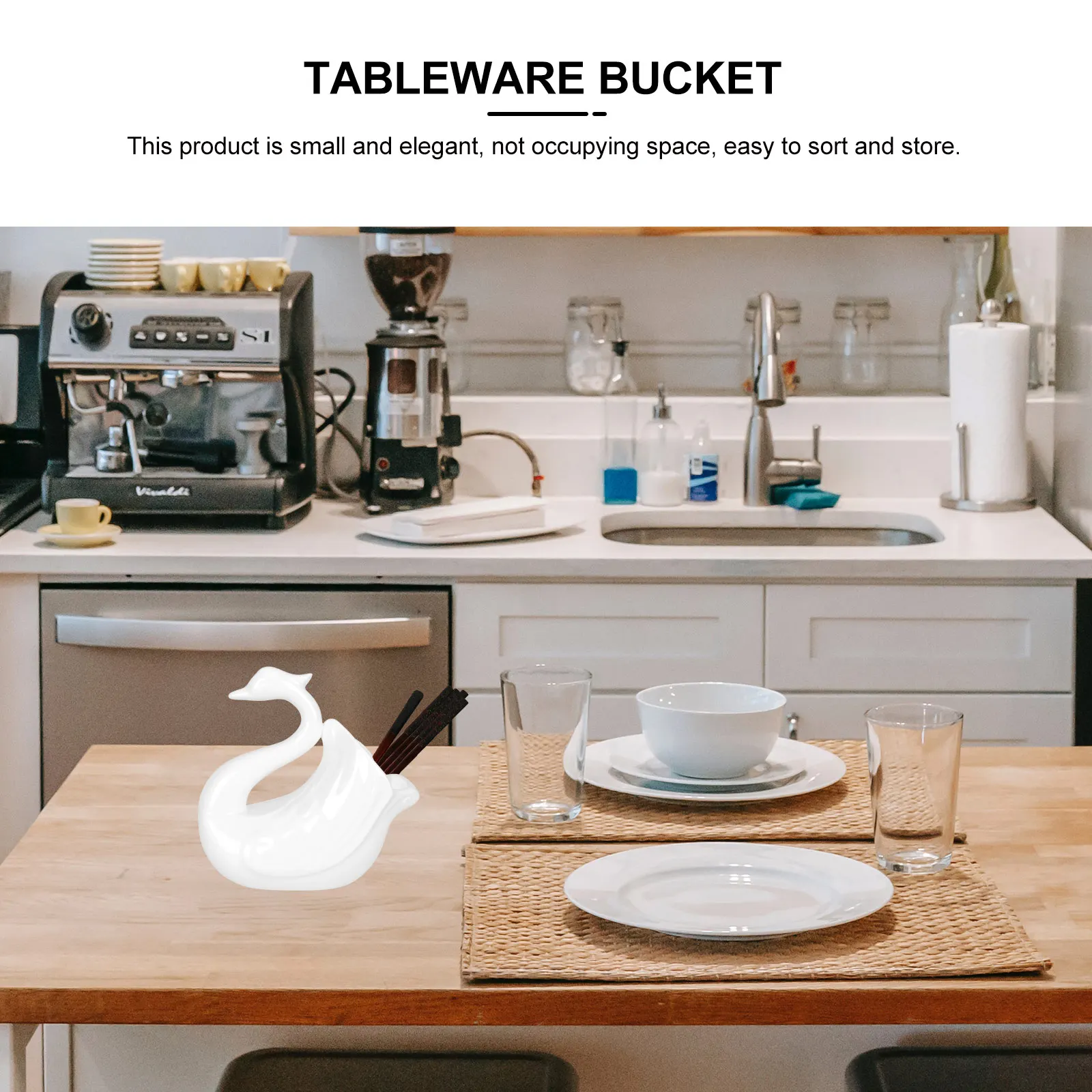 

1Pcs Domestic Storage Organizer Swan Chopstick Cage Elegant Kitchen Hotel Use Ventilated Draining Household Kitchenware