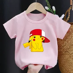 Anime Pokémon Cute T-shirt Anime Game Cartoon Cotton Streetwear Short Sleeve Casual Loose Short Sleeve Clothes Tops
