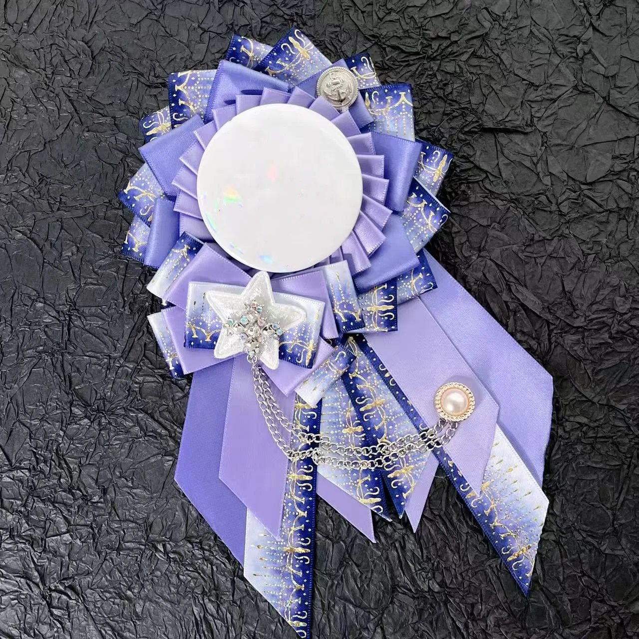 Luxury Long Streamers Ribbon Award, Lolita Badge Rosette, Anime Cosplay Quadratic Element Ita Bag Accessories