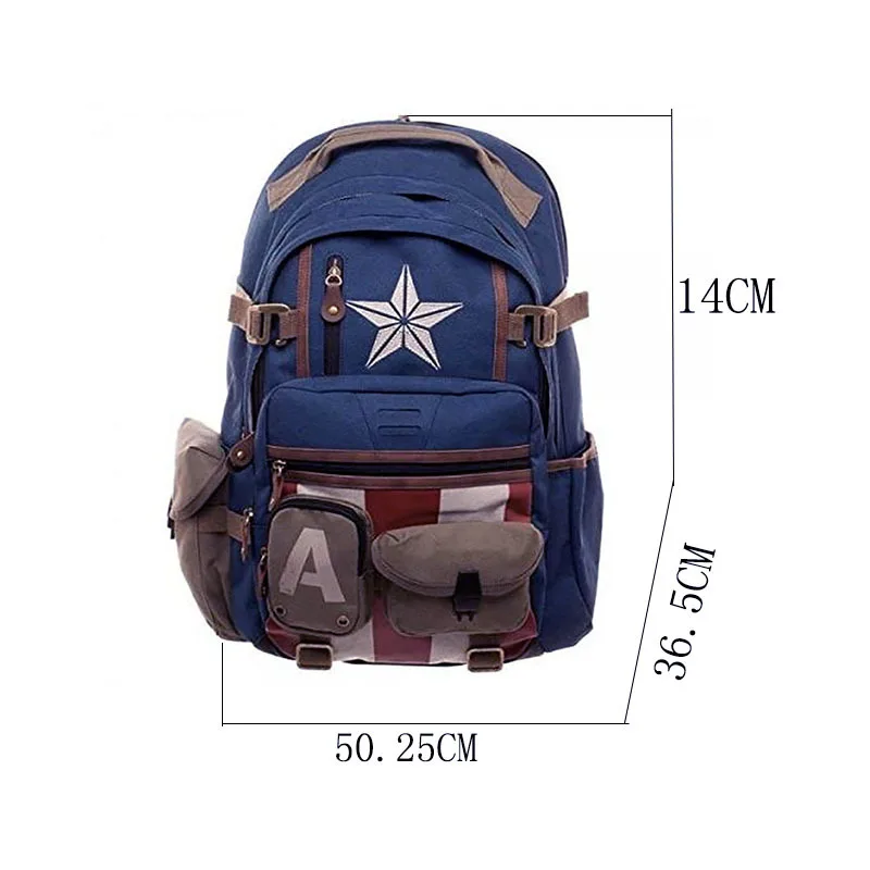 New Marvel Captain America backpack Avengers anime peripheral backpack Shoulder travel backpack Large capacity boy backpack