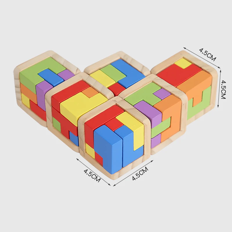 بازل أطفال خشبي ثلاثي الأبعاد مكعب مونتيسوري ألعاب تعليمية الدماغ الذكاء العقل لعبة التعلم المبكر هدايا ممتعة للأطفال