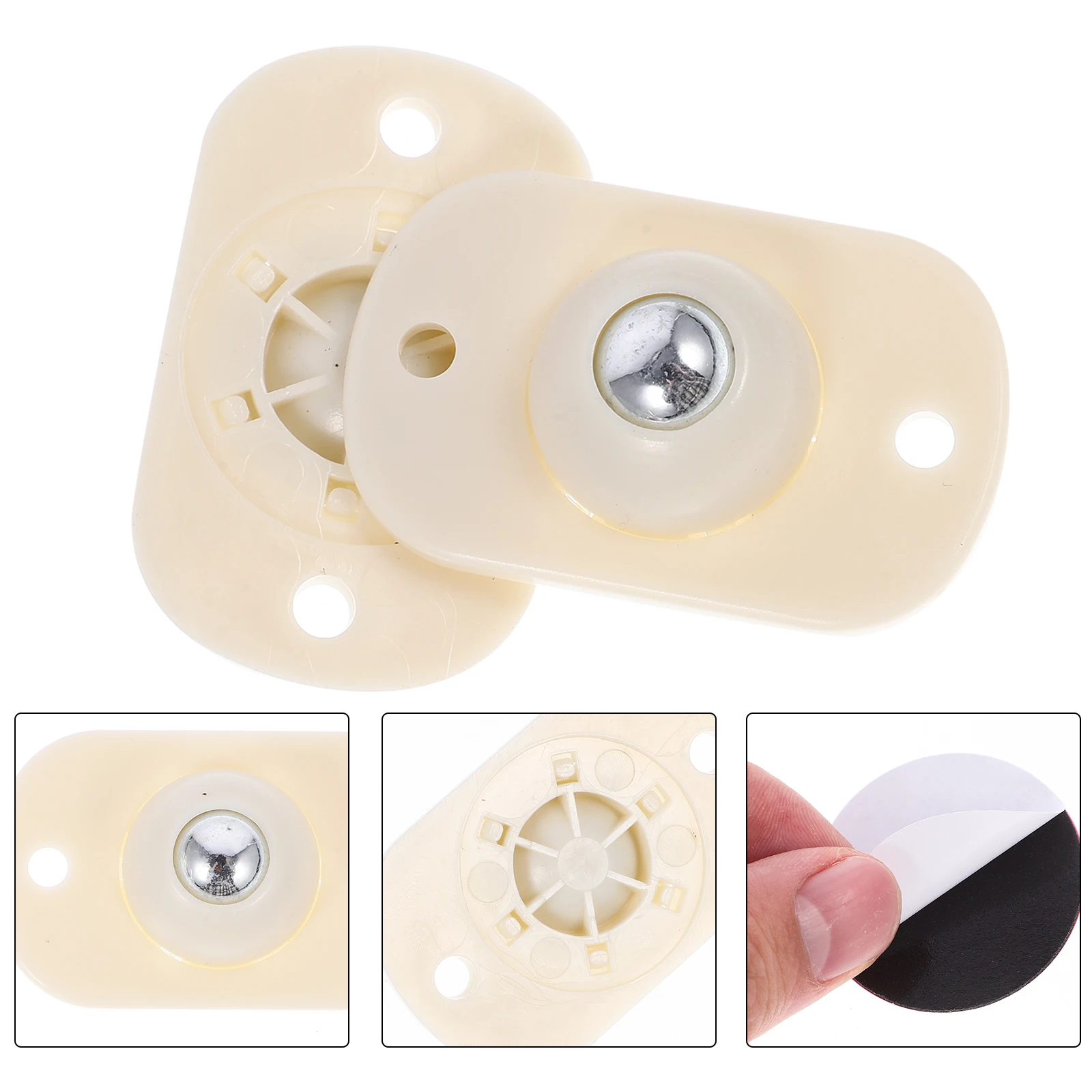 

4Pcs Self Adhesive Mini Swivel Wheels Durable Steel ABS Material for Sofas Cabinets Footrests Quiet Movement Appliance Wheels