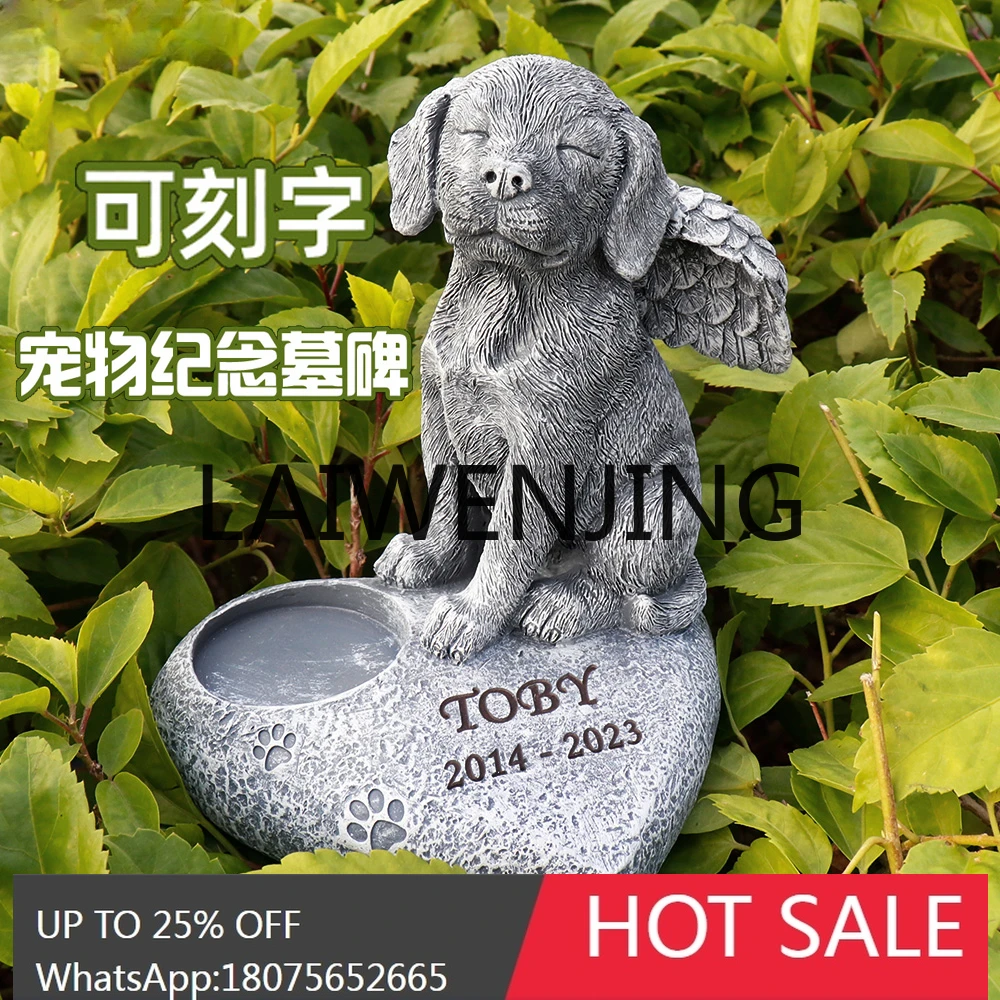 Dog Tombstone Pet Custom Shape Angel Love Candlestick Lettering Monument Memorial Resin Decorations