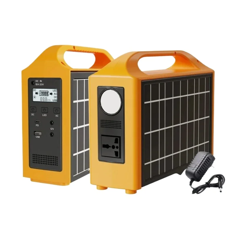 100W Portable Power Station 110V/220V Solar Power Generator Outdoor Camping With Solar Panel Power Bank 24000mAh LED For Camping