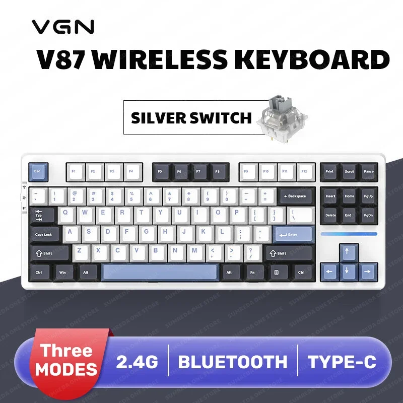 

VGN V87 Pro Mini Wireless Mechanical Keyboard 2.4G Bluetooth Wired Gaming Keyboard RGB Hot-swap gamer Non-contact keyboard