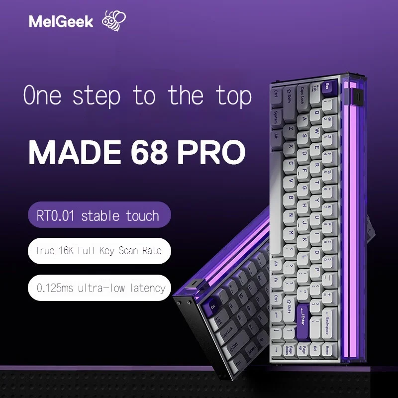 MelGeek MADE68 PRO Customized Magnetic Switch Keyboard E-sport Gaming TTC Magneto Switch 16k Rate 8K Polling Rate 0.125ms Laptop