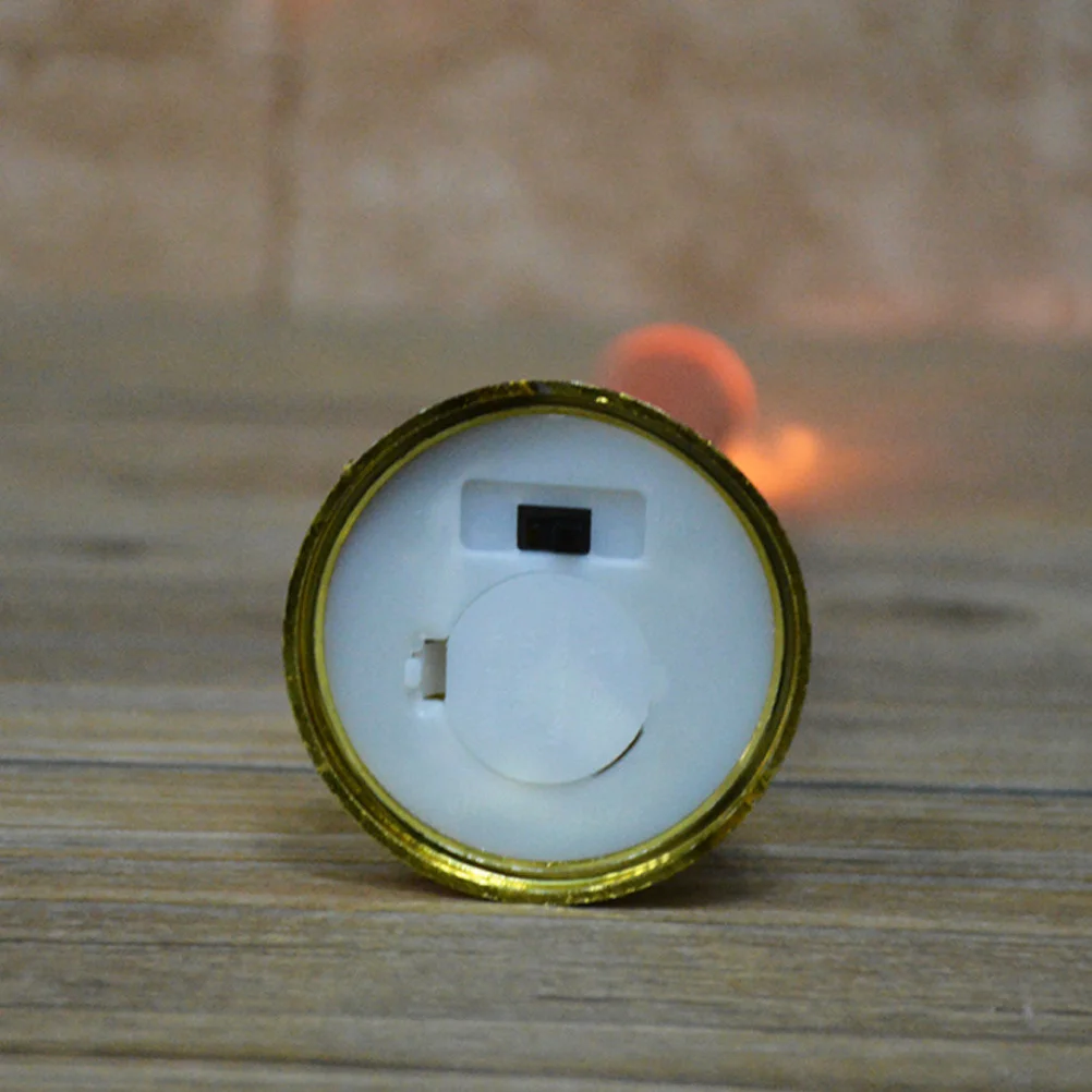 

1Pair LED Electronic Lamp Red Rod Swing Simulation Long Rod Flameless Light Golden Base Suitable for Home Bar