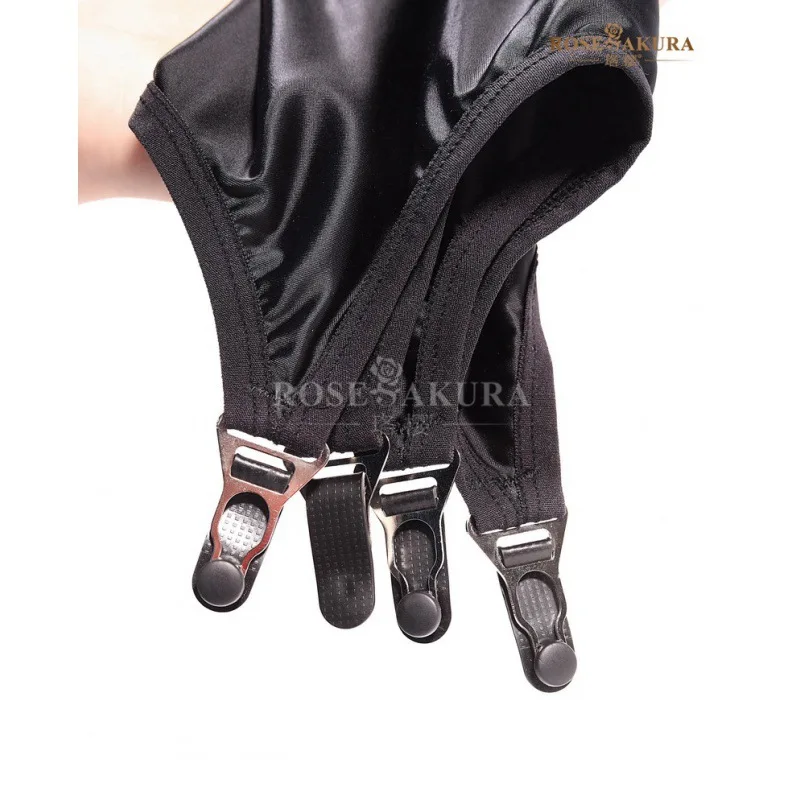 

Luo Ying8315Glossy Fabric Bodycon Skirt with Garter Belt and Metal Gourd Buckle High-end European and American Style Ultra-short