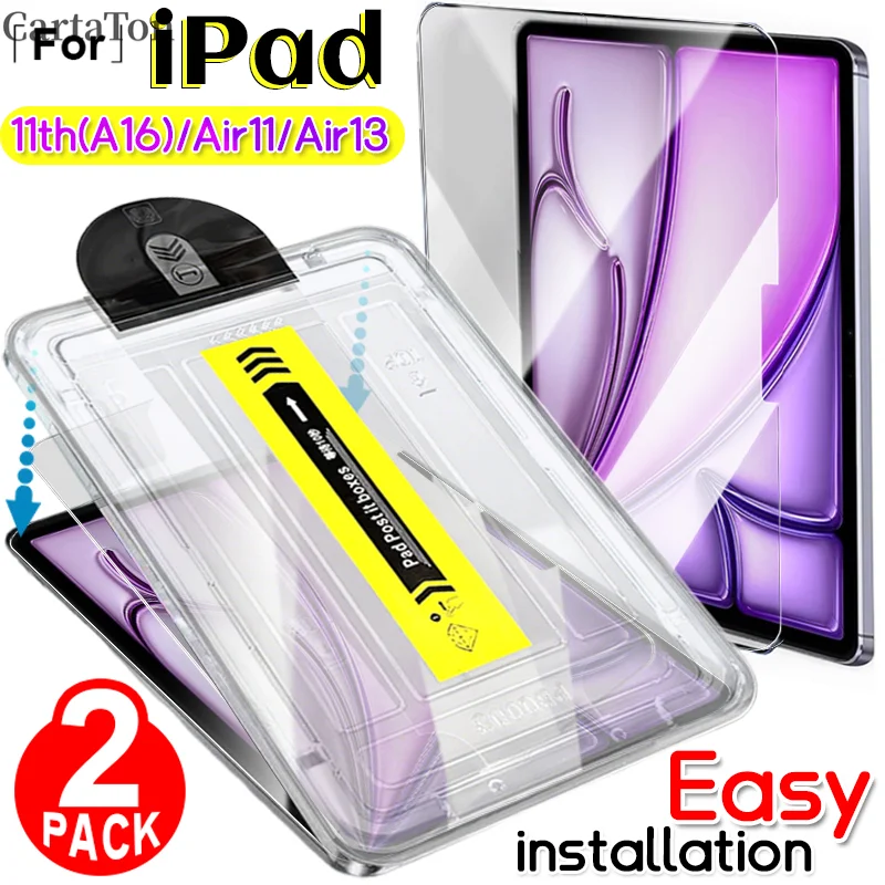 

1/2Pack 9H Tempered Glass Screen Protectors for iPad (A16) 11th/Air11/Air13 HD Clear Easy to Install Tablet Film for IPad11 2025