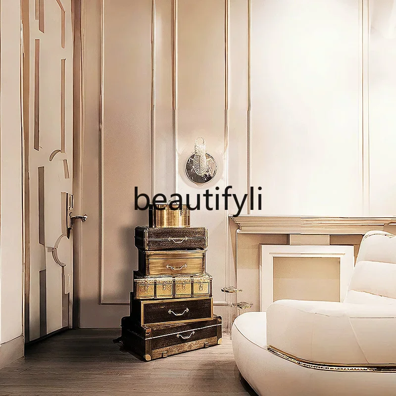 Light luxury with drawer locker luxury home premium bedside table