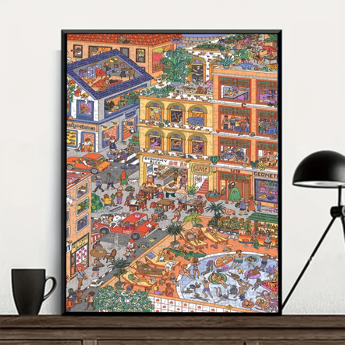 Puzzle Map World - 500/1000/1200/2000PCS Puzzle Colorful City Life Jigsaw