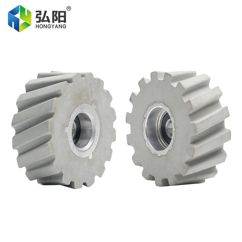 Grey Twill Press Wheel D60/62/65mm Or So Rotary Conveyor Roller For Woodworking Machinery Edge Sealing Machine Pressure Wheel