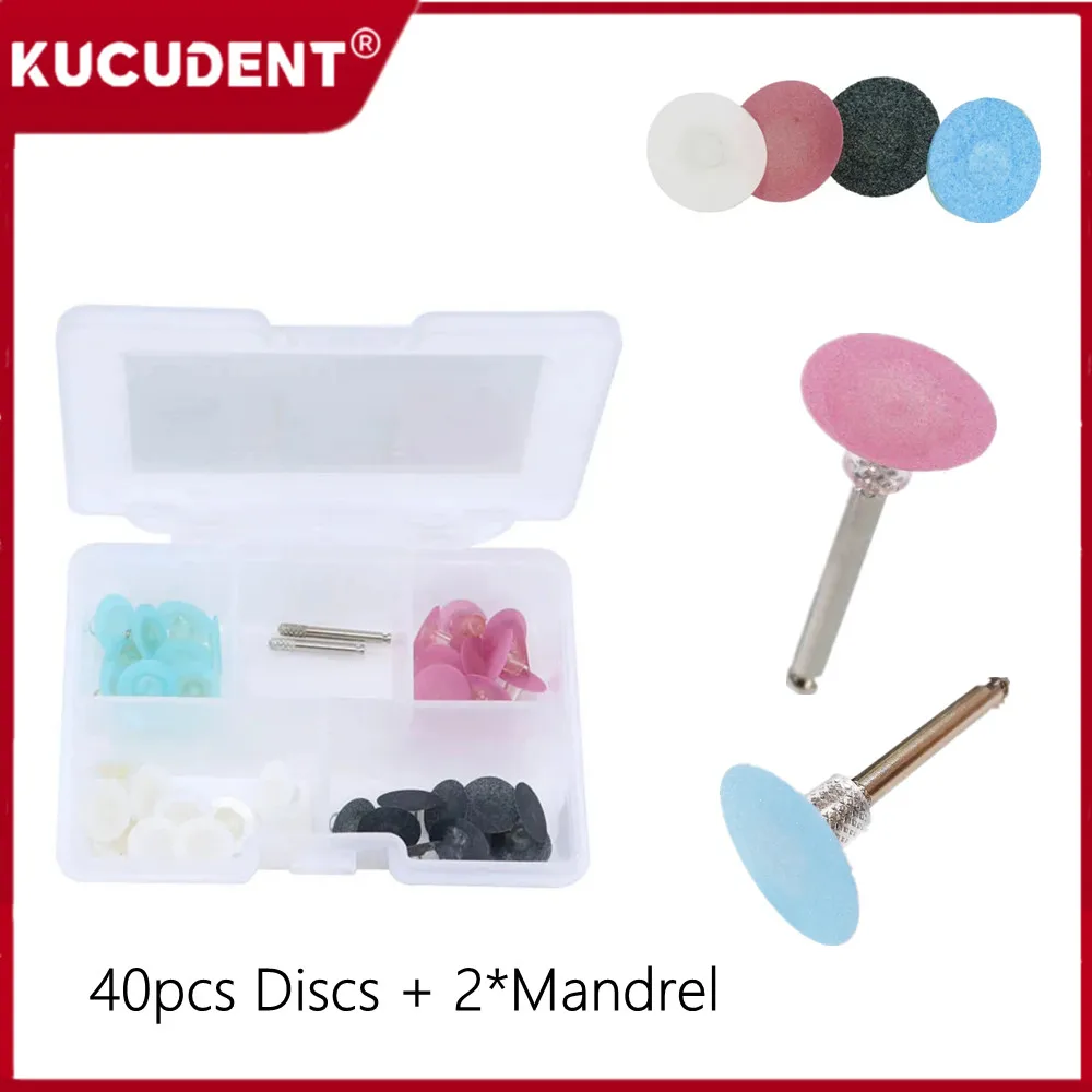 

40pcs Dental Polishing Discs Composite Finishing Stem Disc Kit Teeth Whitening Polishing Reduction Contouring Mandrel Dentistry