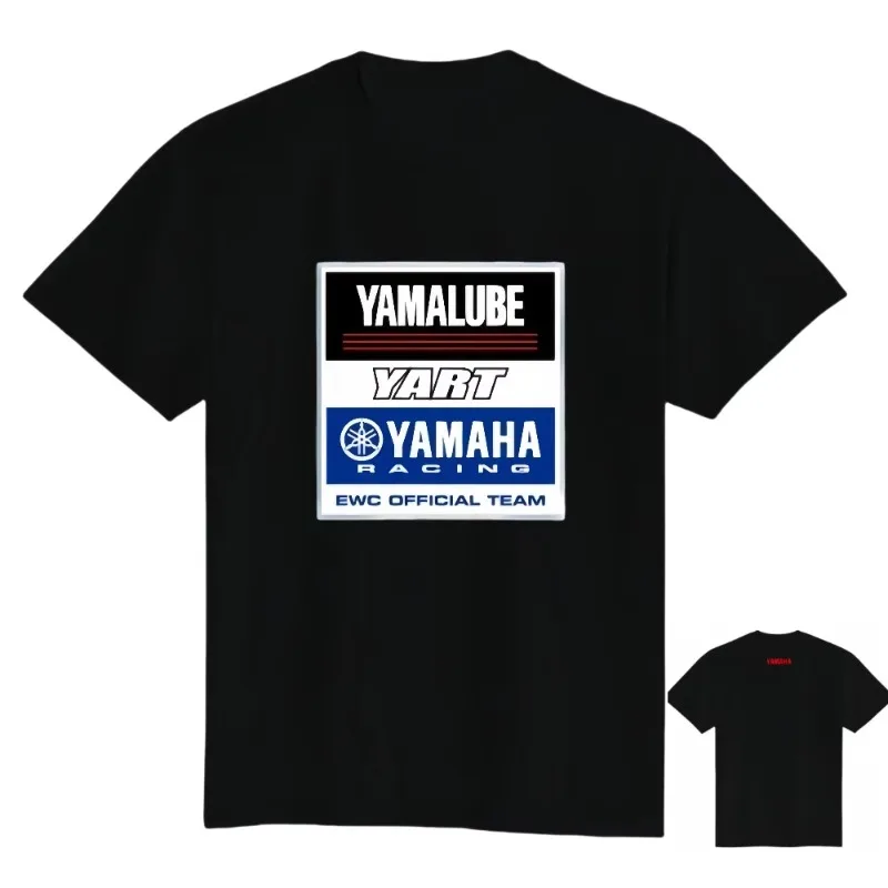 

Summer New YAMAHA MOTO Double-sided Printed T-shirt for Men and Women, Loose Round Neck Casual Motorcycle Short Sleeved Top