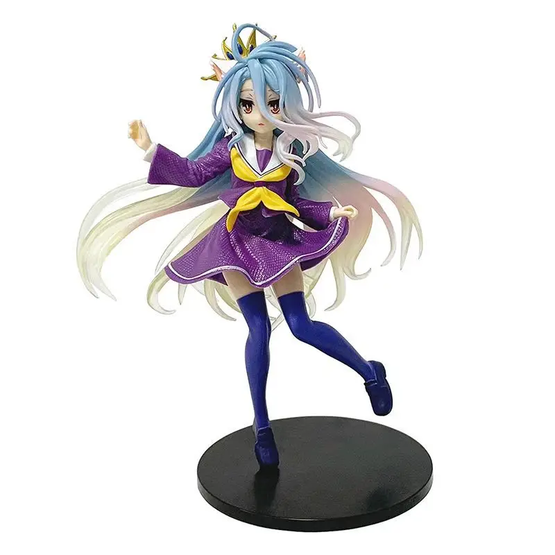 No Game No Life Shiro Girls figura modelo juguetes 18cm