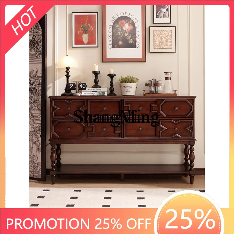 

SM solid wood chest cabinet antique bedroom eight bucket cabinet living room decorative locker