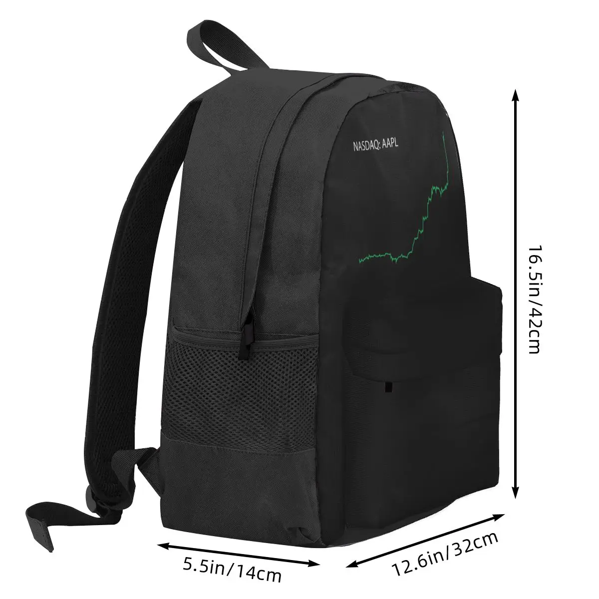 Apple (AAPL) Stock Price Ticker Graph On NASDAQ Backpack Student BookBag Children School Bag Laptop Shoulder Bags for Boys Girls