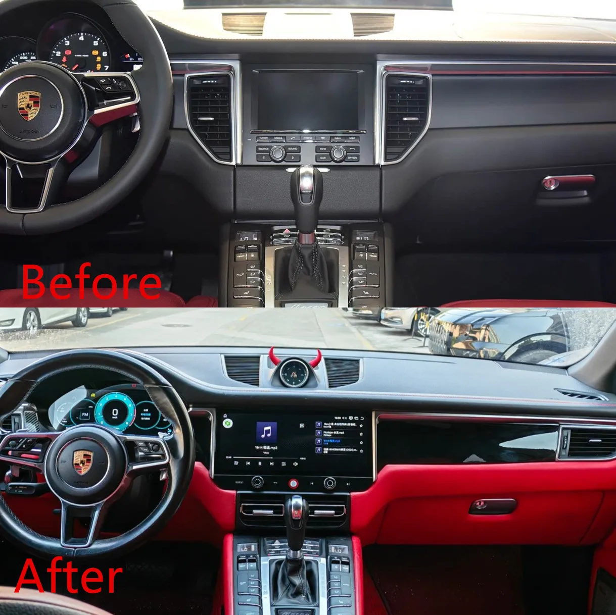 12.3'' Car Dvd Player Android Radio Touch Screen Gps Navigation Carplay& 10.25'' LCD Digital Cluster Macan 2014-2017