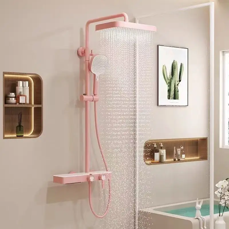 Shower Head Set Made Of High-Quality Copper Material And 304 Stainless Steel Shell With A Lifting Rotating Cute Cartoon Princess