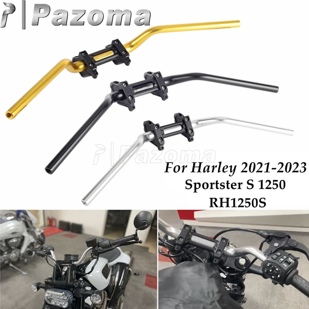 

Motorcycle 1-1/4" Handle Riser Clamp w/ 1.25" Tapers to 7/8" Tapered Handleba Kit For Harley Sportster S 1250 RH1250S 2021-2023