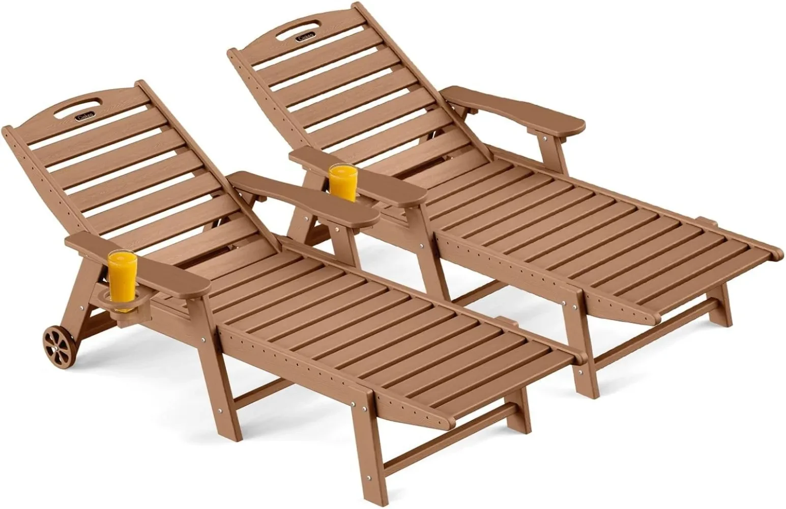 

For Ensemble longues d'extérieur, chaises longues de patio pour l'extérieur, avec roulettes et porte-gobelet