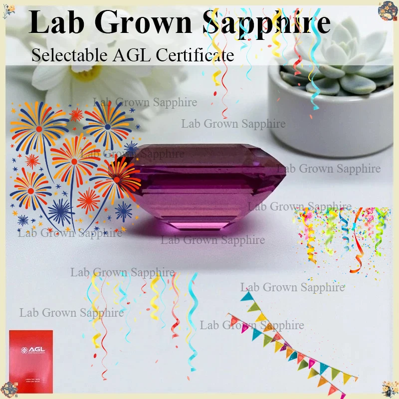 

Top Lab Grown Sapphire Purplish Red Emeralds Cut Loose Gemstone Bead