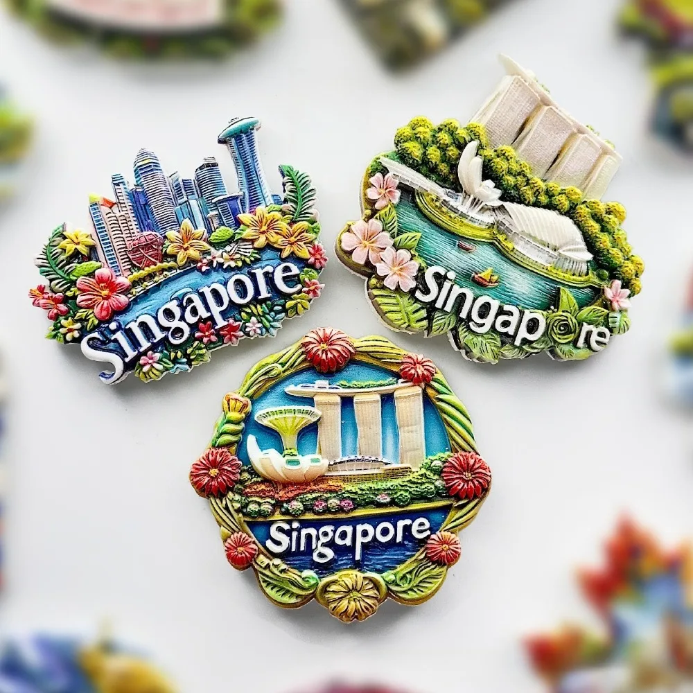 Singapore City Scenery Fridge Magnet 1PC Magnetic Kitchen Decor Travel Souvenir Attraction Gift for Friends