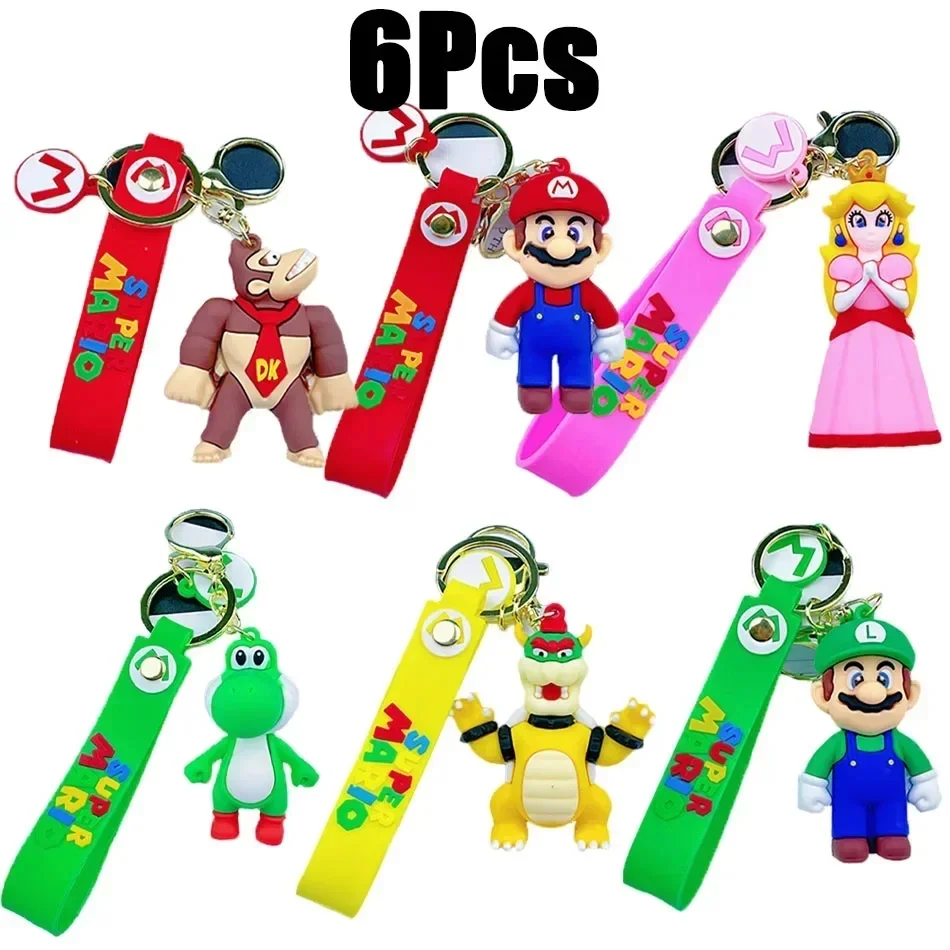 Bandai Super Mario Bros Actionfigur Schlüsselanhänger Niedliche Cartoon-Figur Spielzeug Puppe Modell Dekoration Kind Geburtstagsgeschenk 7