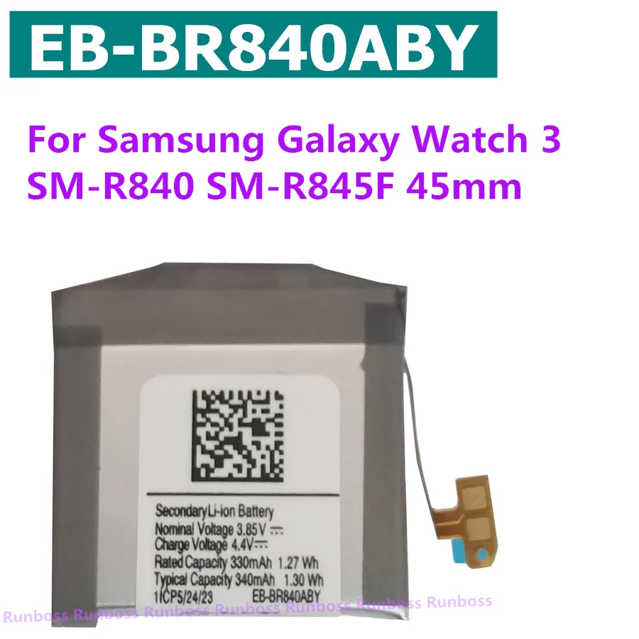 Replacement Battery EB-BR840ABY 330mAh For Samsung Galaxy Watch 3 45MM SM-R840 R845 SM-R845F Watch3 Version Batteries