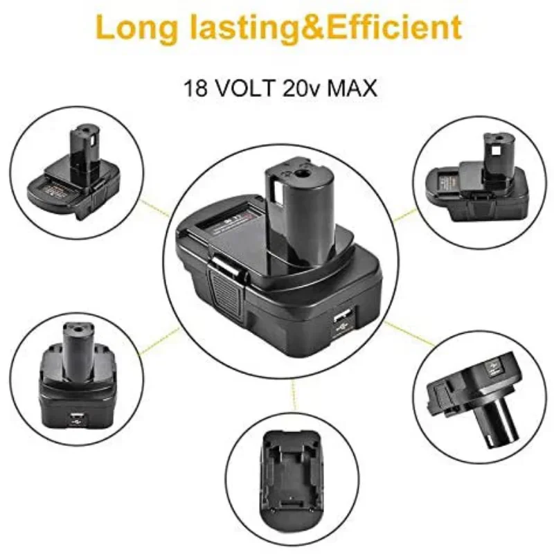 DM18RL Battery Converter Adapter USB DM20ROB For RYOBI Convert to For DEWALT For Milwaukee 18V  Battery Adapter