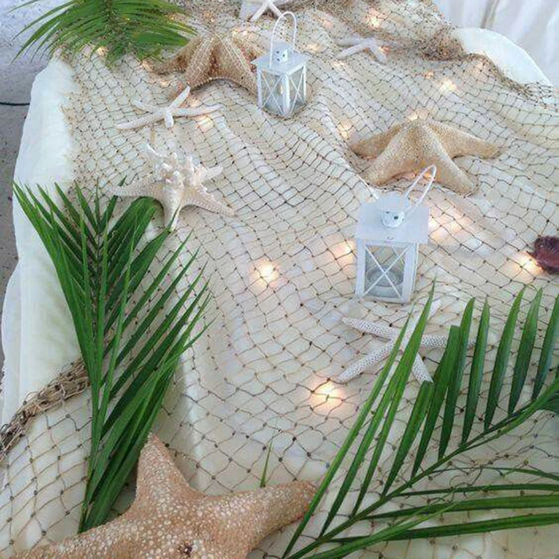 Mermaid Natural Fish Net Decorative Under The Sea Pirate Party Accessory Luau Tropical Nautical Beach Hawaiian Party Table Cover