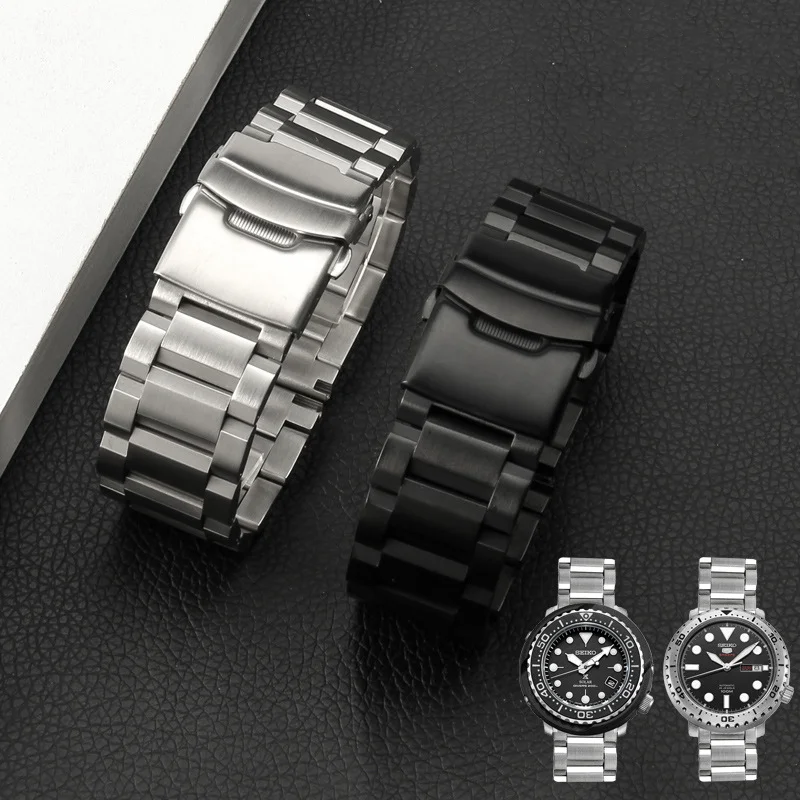 

Fit Seiko Water Ghost Strap Universal Flat Watch Bands 18mm 20mm 22mm 24mm Stainless Steel Matal Wrist Band Replacement Bracelet