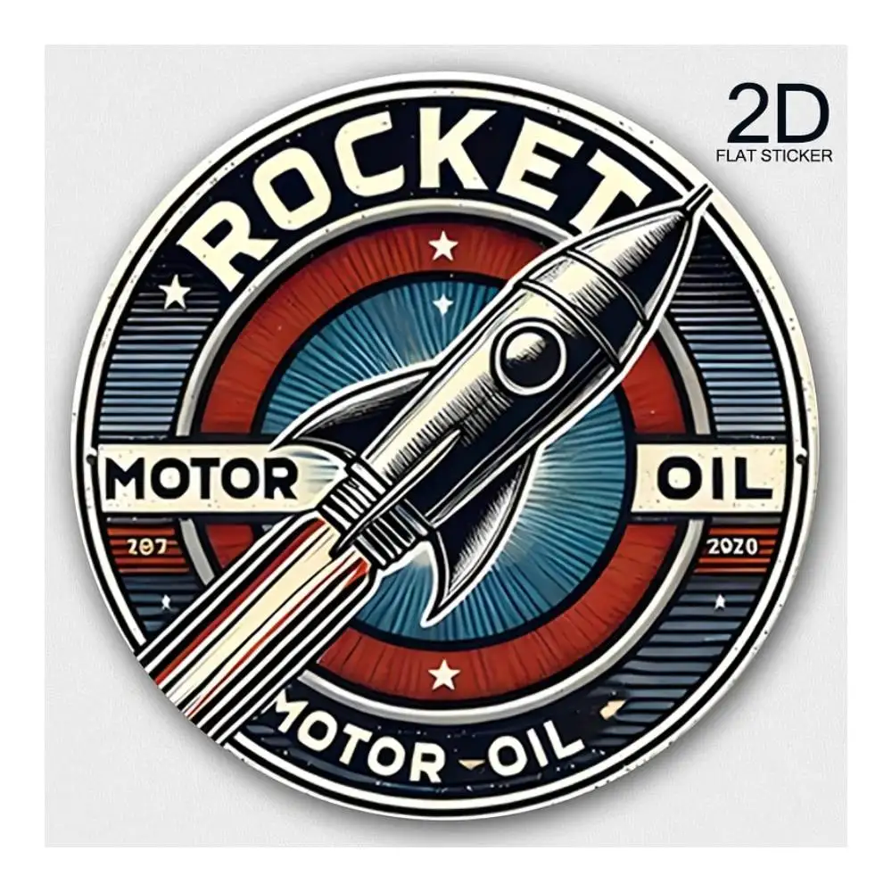 Rocket Motor Oil Brand Logo Sticker For Cars, Laptops, Windows, Doors, Fridges, Water Bottles
