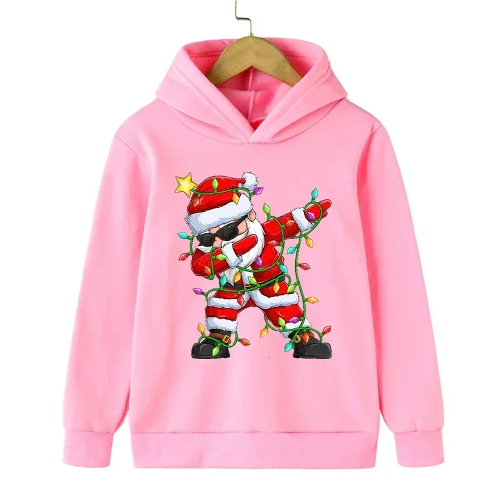 Santa Claus Children\'s Sweatshirts Christmas Brand Clothing Baby Boys Girls Long Sleeve Pullover Toddler Sweater Hoodies Clothes