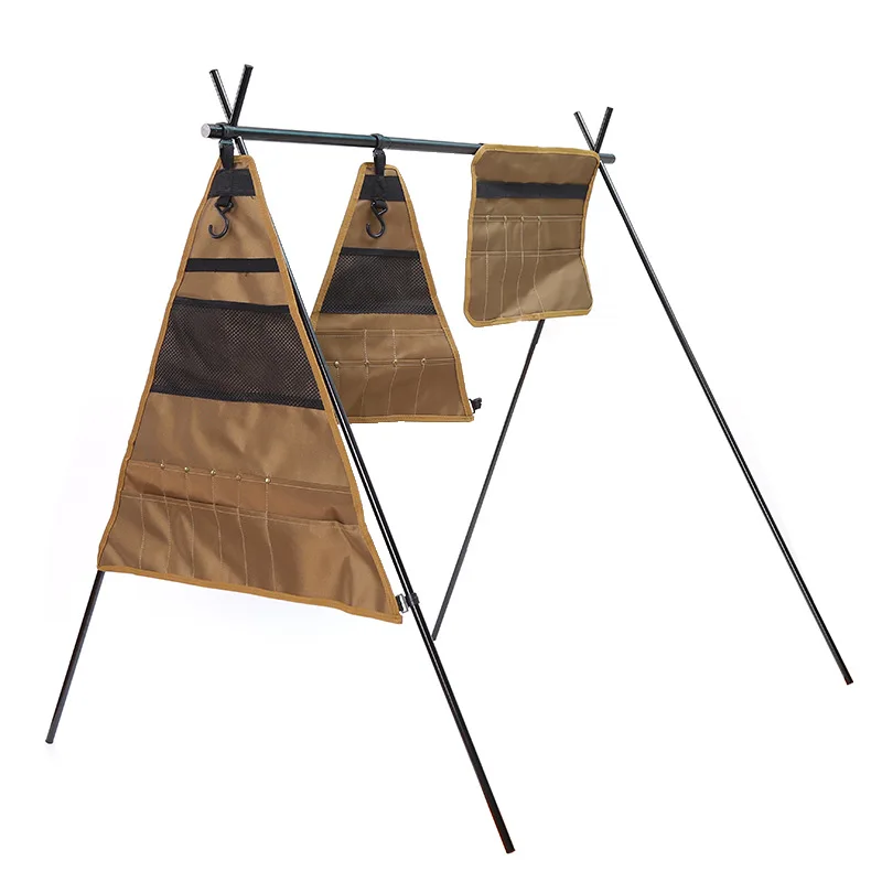Outdoor storage bag Large triangular rack storage bag Large capacity tableware finishing bag
