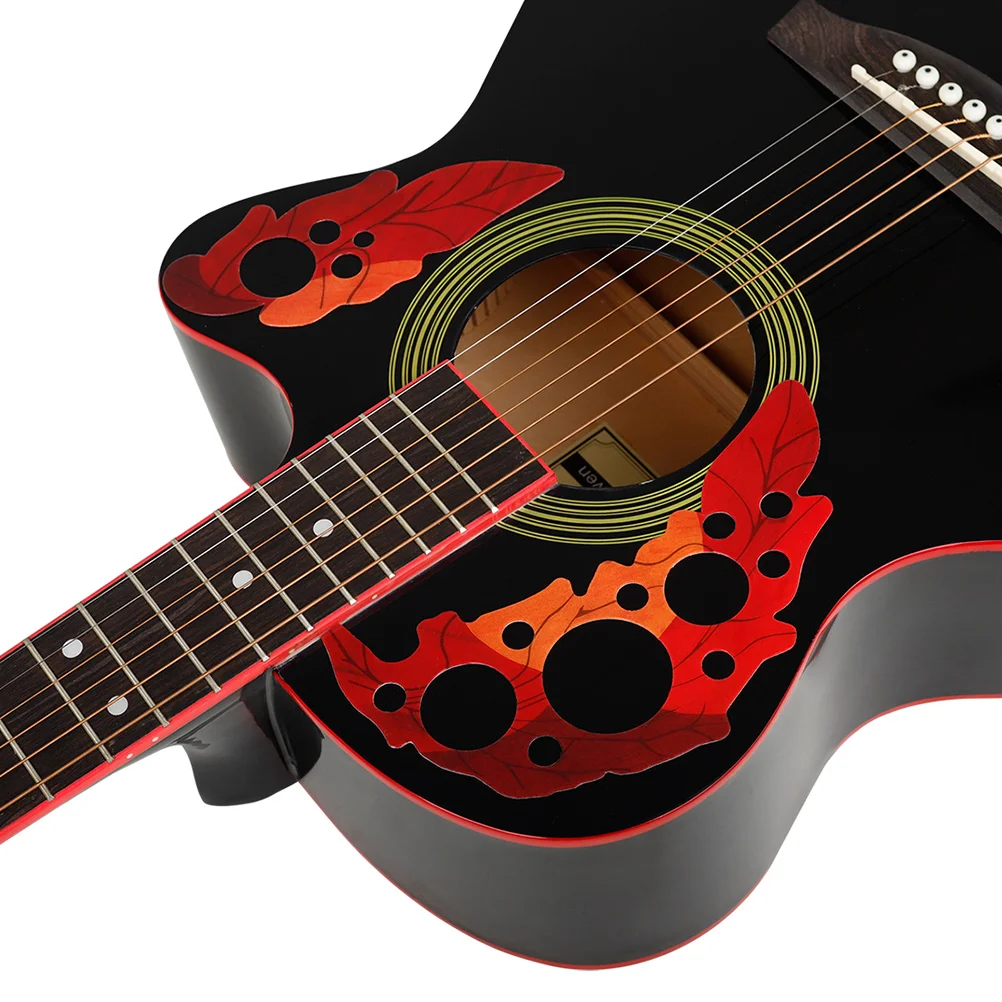

Guitar PVC Pickguards Sound Hole Protector Grape Leaf Shaped Acoustic Decor Plastic