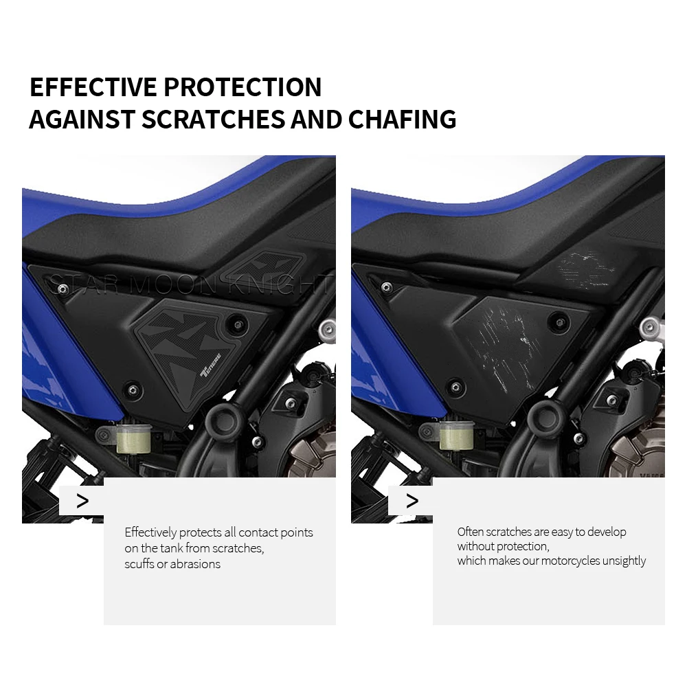 Motorcycle Side Fuel Tank Pads Protector Stickers Knee Grip Traction Pad For Yamaha Tenere 700 Tenere700 World Raid 2022-