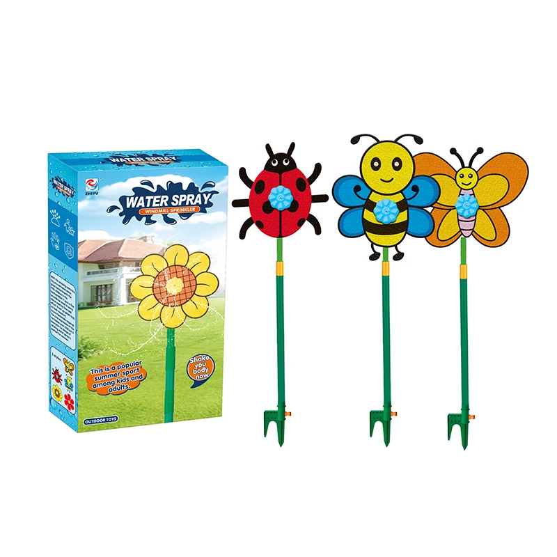 해바라기 곤충 호스 스프링클러 물 장난감 정원 식물 급수 야외 잔디 나비 스프링클러 헤드 샤워 물 게임 어린이 장난감